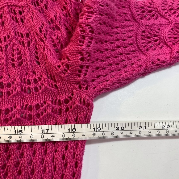 NWT Christopher & Banks Pink Crochet Cardigan Sweater - Picture 7 of 9